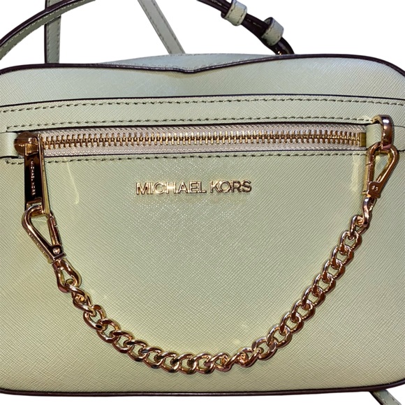 Michael Kors Jet Set Large Saffiano Leather Crossbody Bag in Sage - Picture 10 of 10